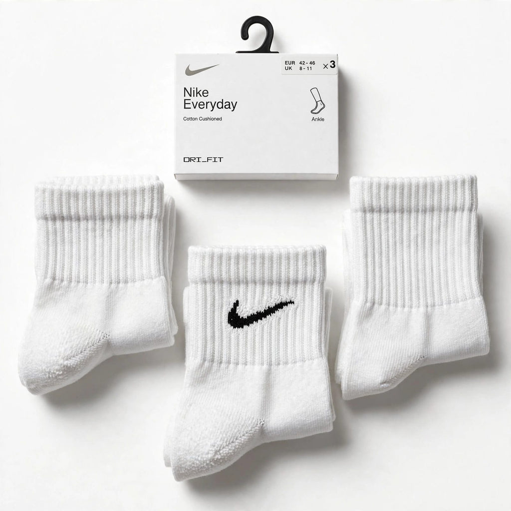 NIKE SHORT LEG/ANKLE WHITE DRIFIT SOCKS