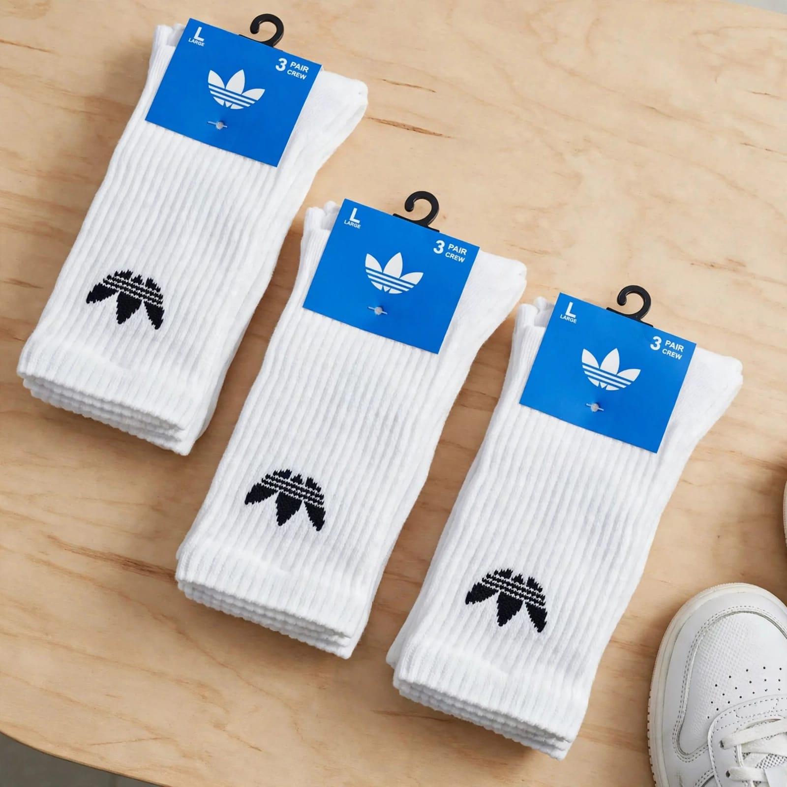 Elevate Comfort with Adidas Crew White Socks (3 PAIRS PACK)