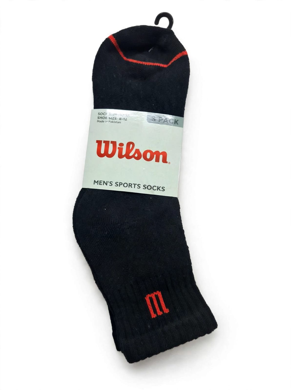 MENS WILSON ANKLE BLACK SOCKS (3 PAIRS PACK)