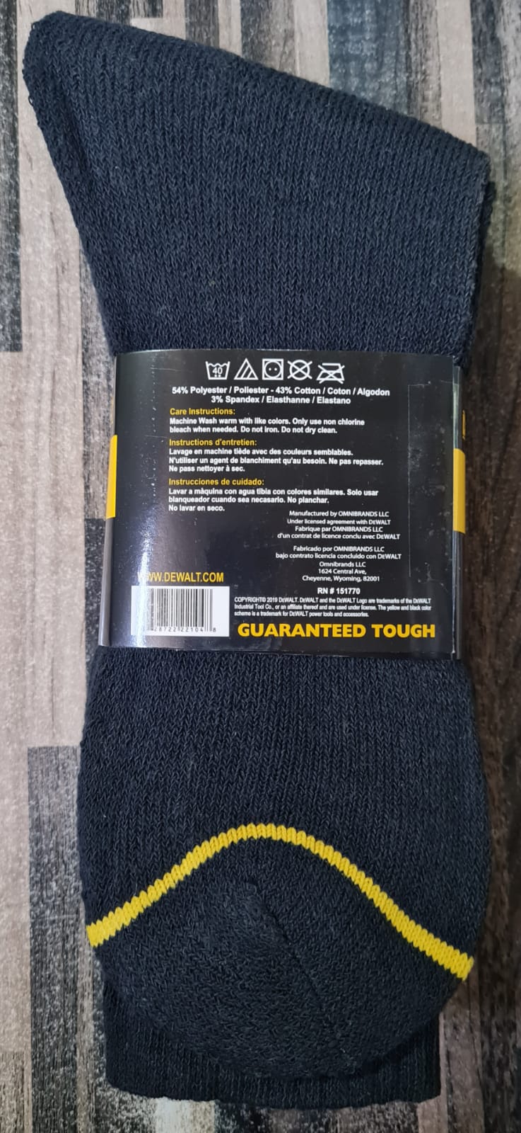 DEWALT WORK SOCKS CARTON DEAL (80 PACKS OF 3 PAIRS) FREE DELIVERY TO UK